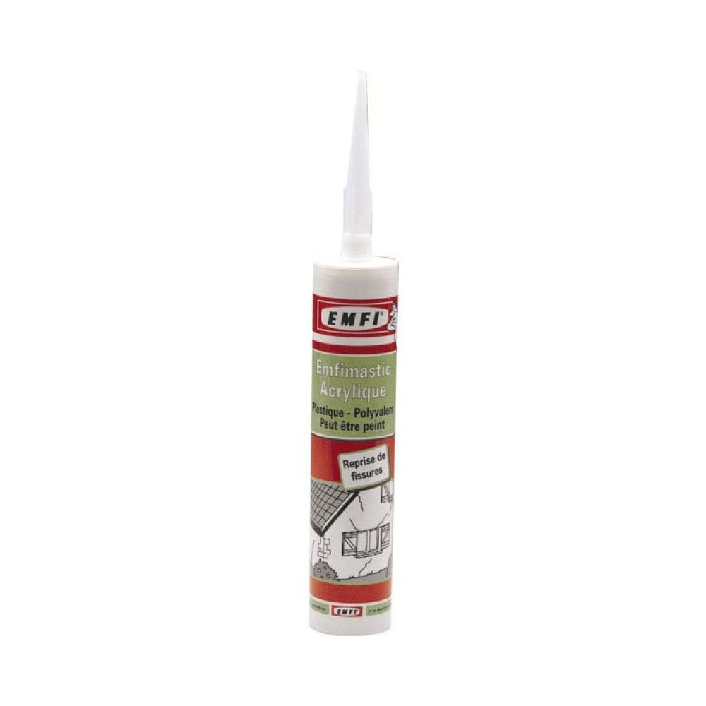 Joint mastic acrylique plus étanchéité blanc - cartouche 290ml (10 mètres linéaires)